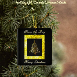 Holiday Gilt Keramikornament