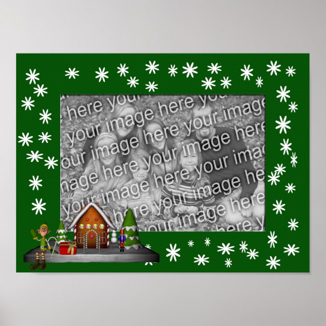 Holiday Gingerbread House Elf Fügen Sie Ihr Foto h Poster (Vorne)