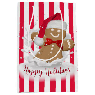 Holiday Gingerbread Man in Milk Mittlere Geschenktüte