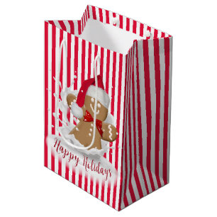 Holiday Gingerbread Man in Milk Splash Mittlere Geschenktüte
