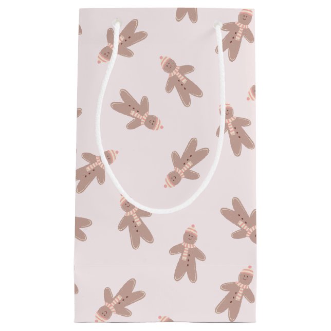 Holiday Gingerbread Man pink Kleine Geschenktüte (Vorderseite)