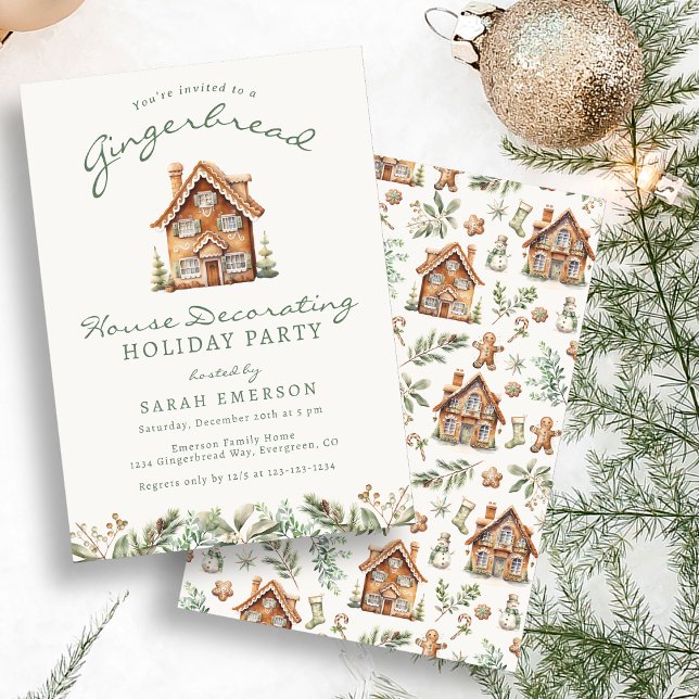 Holiday Gingerbread Party Einladung (Holiday Gingerbread Party Invitation
)