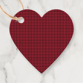 Holiday Gingham Pattern Red Black Heart Geschenkanhänger