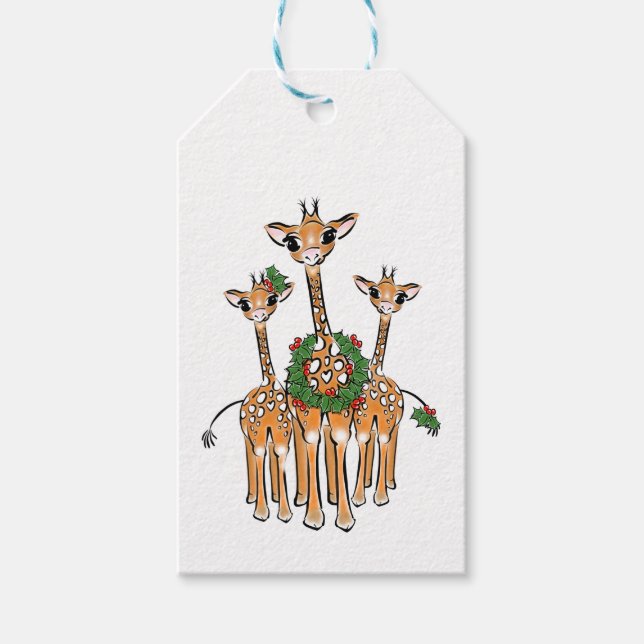 Holiday Giraffe Geschenkanhänger (Vorderseite)