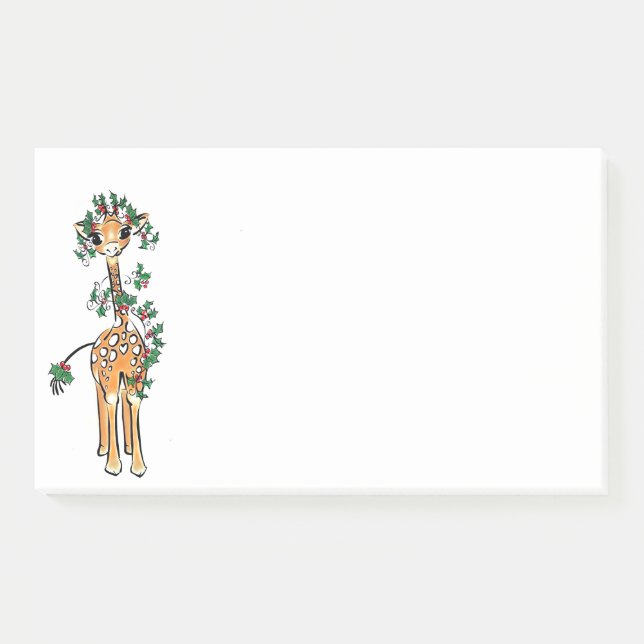 Holiday Giraffe - Holgarland Post-it Klebezettel (Vorderseite)