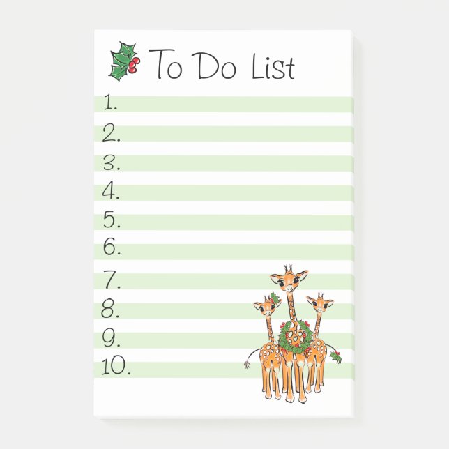 Holiday Giraffe Post-it Klebezettel (Vorderseite)