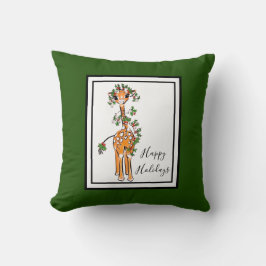 Holiday Giraffe - rot und grün Holly Kissen