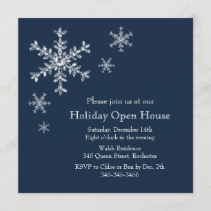 Holiday Glamour Open House Einladung (blau)