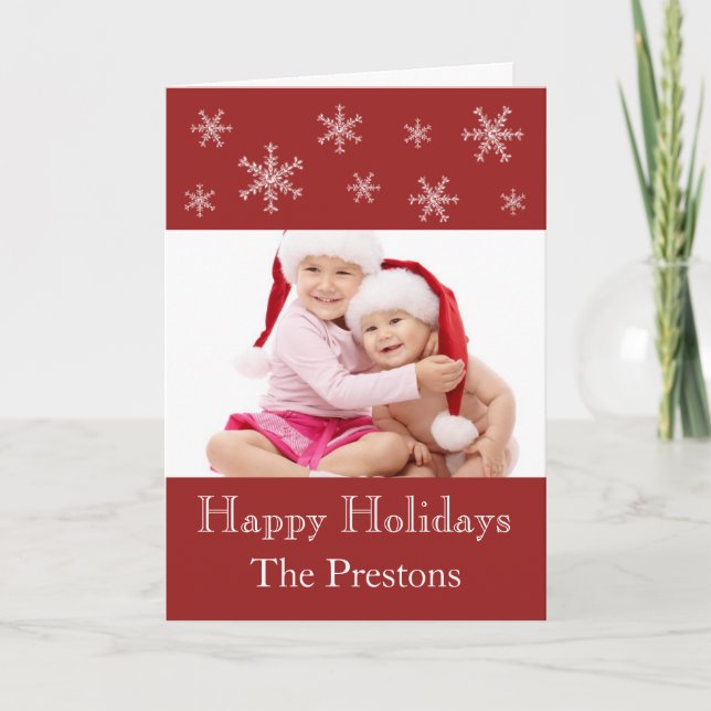 Holiday Glamour Red Card Feiertagskarte (Vorderseite)