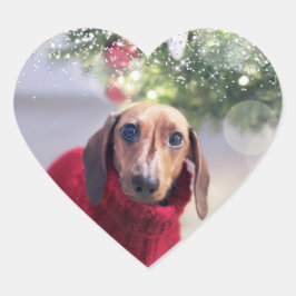 Holiday Glitzer Foto Heftaufkleber Herz-Aufkleber