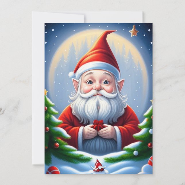 Holiday Gnome Ferienkarte Feiertagskarte (Vorderseite)