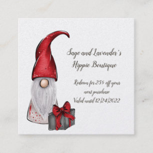 Holiday Gnomes Kunden Dank Loyalitätsprämie Quadratische Visitenkarte