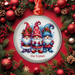 Holiday Gnomes Personalisiert Weihnachten Ornament Aus Metall
