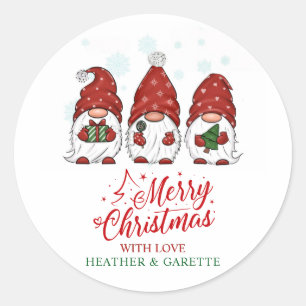 Holiday Gnomes Weihnachts-Party Runder Aufkleber