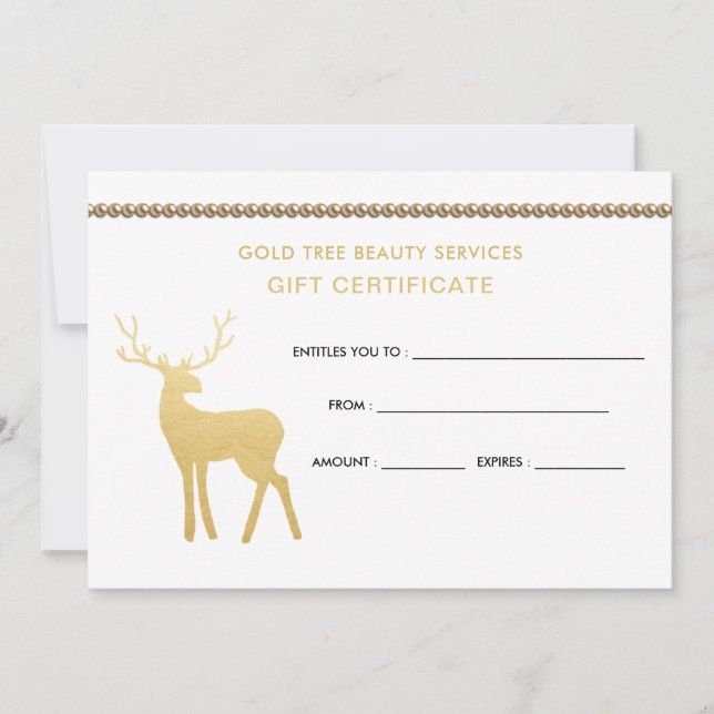 Holiday Gold Antler Stag | Geschenkgutschein (Vorderseite)