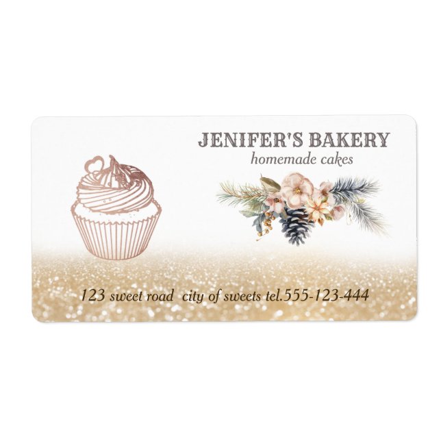 Holiday Gold glitterte hausgemachte Kuchen Verpack (Vorne)