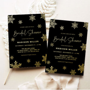 Holiday Gold Snowflake Winter Brautparty Folieneinladung