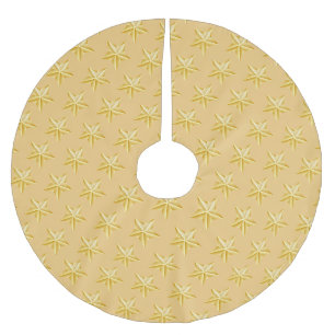 Holiday Gold Stars Tree Skirt Polyester Weihnachtsbaumdecke
