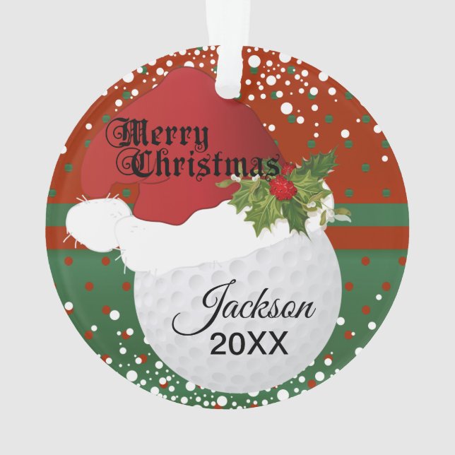 Holiday Golf Design | DIY Name Ornament (Rückseite)
