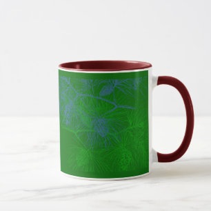 Holiday Green Blue Pine Muster Tasse