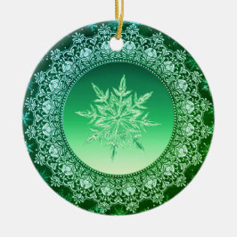 Holiday Green Ice Keramik Ornament