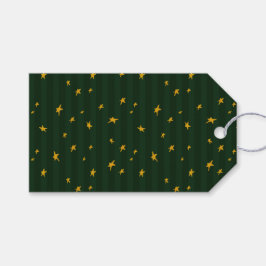 Holiday Green Yellow Star Stripe Christmas Geschenkanhänger