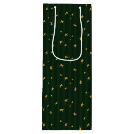 Holiday Green Yellow Star Stripe Christmas Geschenktüte Für Weinflaschen