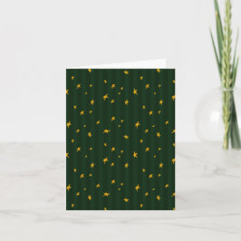 Holiday Green Yellow Star Stripe Christmas Karte