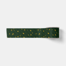 Holiday Green Yellow Star Stripe Christmas