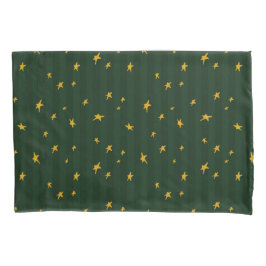 Holiday Green Yellow Stripe Star Christmas  Kissenbezug