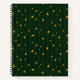 Holiday Green Yellow Stripe Star Christmas  Notizbuch