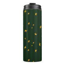Holiday Green Yellow Stripe Star Christmas 