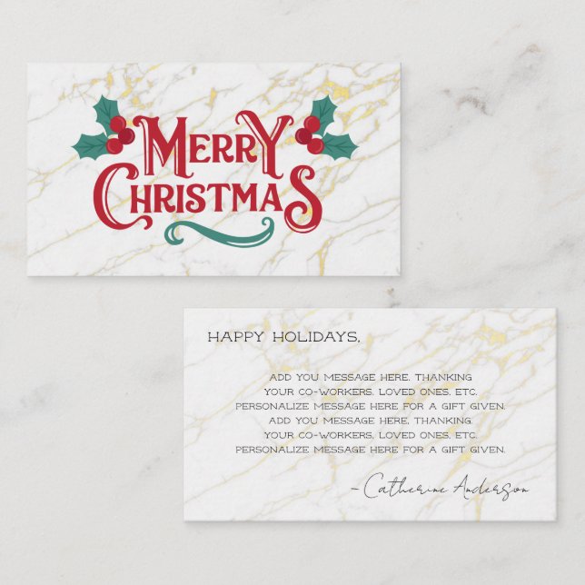 Holiday Greetings | Frohe Weihnachtsmeldung Visitenkarte (Vorne/Hinten)