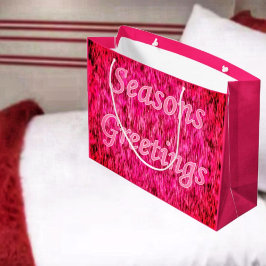 Holiday Greetings In Pink Große Geschenktüte