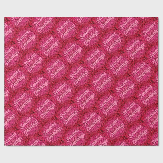 Holiday Greetings In Pink Wrapping Paper Geschenkpapier (Flach)