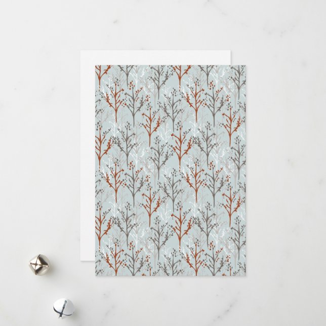 Holiday Greetings Trees Forest Feiertagskarte (Vorderseite/Rückseite Beispiel)