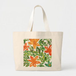 Holiday & Handgemalte Blume Jumbo Tote Bag Jumbo Stoffbeutel