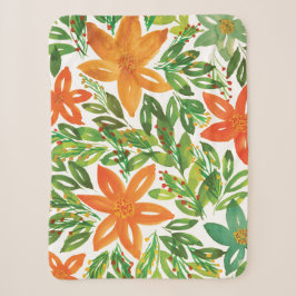 Holiday & Handgemalte Blume Sherpadecke