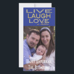 Holiday Hanukkah Foto Card "Liebe a Latke" Feiertagskarte<br><div class="desc">Holiday, Hanukkah Foto Card, "Live Lagh Liebe a Latke" Glossy, Fotokarte mit weißem Umschlag. Personalisieren Sie, indem Sie Fotos und Formulierungen ersetzen, "Happy Hanukkah, The Blumbergs" Anpassen Sie die Formulierung durch die Wahl Ihres bevorzugten Schriftartes Stil, Farbe und Größe. Danke, dass du angehalten und eingekauft hast! Viel geschätzt. Happy Hanukka!...</div>