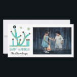 Holiday Happy Hanukkah Card "Menorah Bling" Feiertagskarte<br><div class="desc">Happy Holiday, Hanukkah Foto Card, "Menorah Bling" glänzend, Fotokarte mit weißem Umschlag. Personalisieren Sie, indem Sie Fotos und Formulierungen ersetzen, "Happy Hanukkah, The Blumbergs" Anpassen Sie die Formulierung durch die Wahl Ihres bevorzugten Schriftartes Stil, Farbe und Größe. Danke, dass du angehalten und eingekauft hast! Viel geschätzt. Happy Hanukka! Teilen Sie...</div>