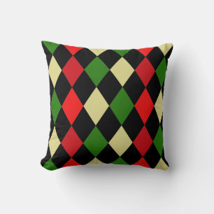 Holiday Harlequin Geometrisches Muster Kissen