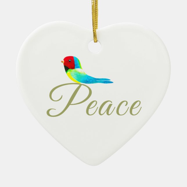 Holiday Heart  Prayer of Peace Keramik Ornament (Vorne)