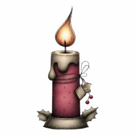  Holiday Hearth Candle Freistehende Fotoskulptur