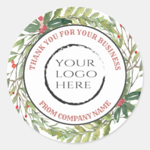 Holiday heiligen Kranz danke Ihnen angepasstes Log Runder Aufkleber