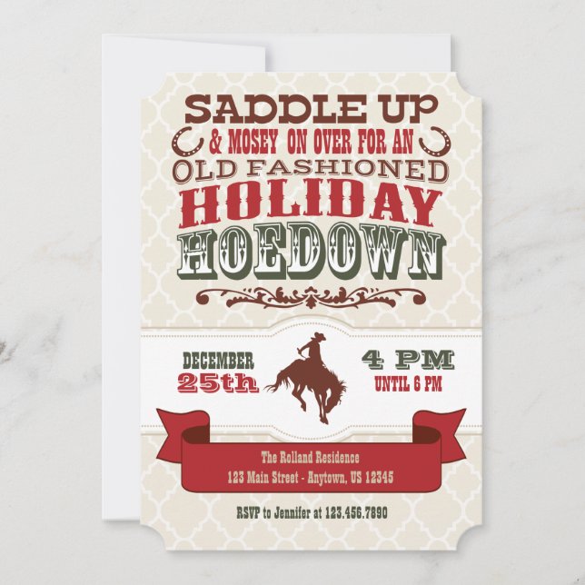 Holiday Hoedown Fête de Noël Invitation (Devant)