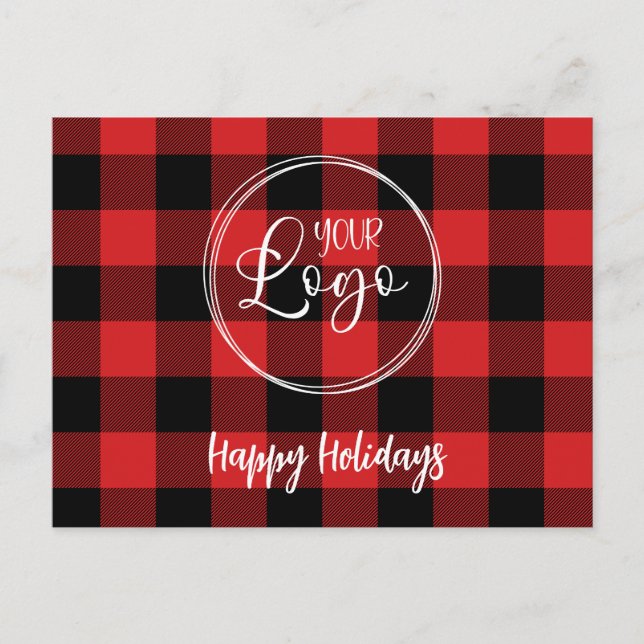Holiday Holidays Logo Schwarz und Rot Buffalo Kari Postkarte (Vorderseite)