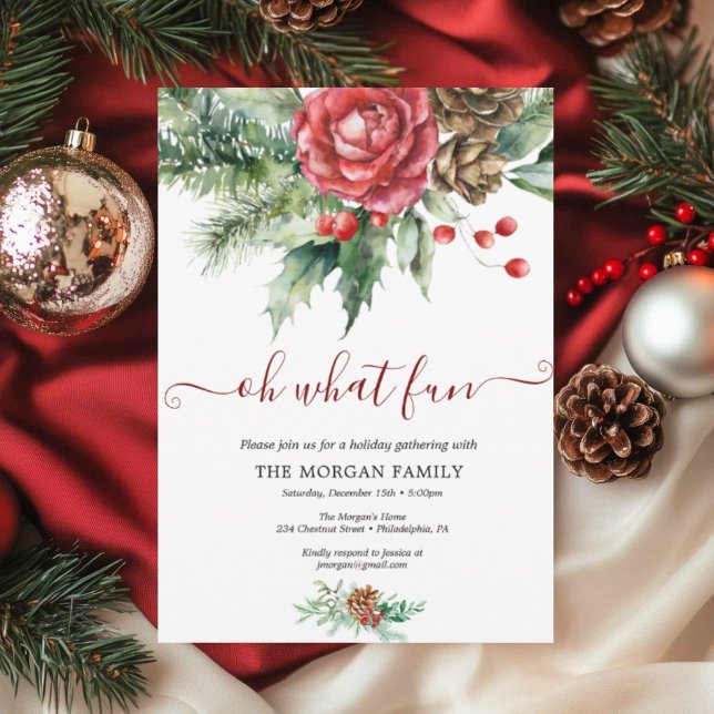 Holiday Holly Christmas Party Feiertagskarte (Von Creator hochgeladen)