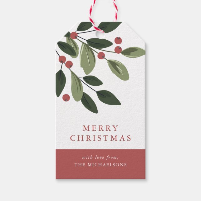 Holiday Holly Geschenktag Geschenkanhänger (Vorderseite)