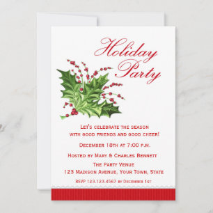 Holiday Holly, Invitation Fête des Fêtes
