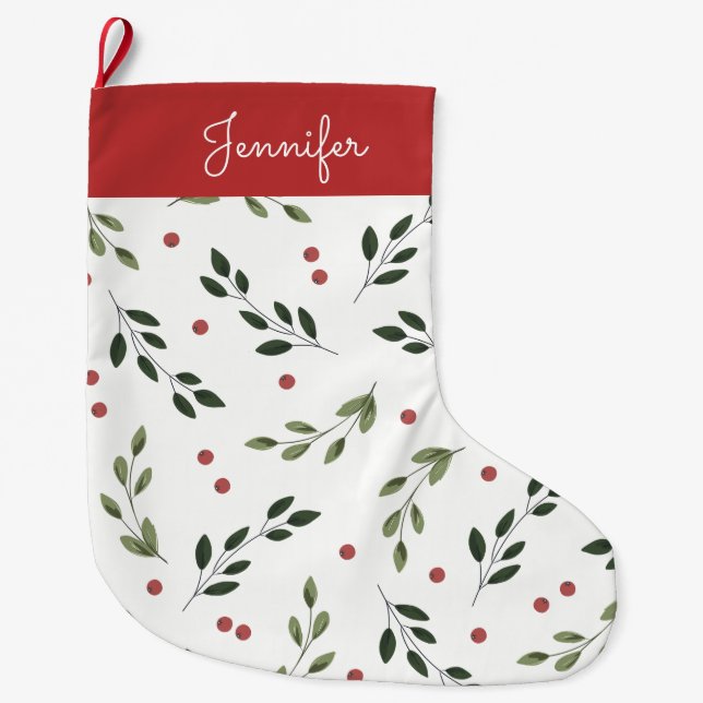 Holiday Holly Strumpf Großer Weihnachtsstrumpf (Vorderseite)